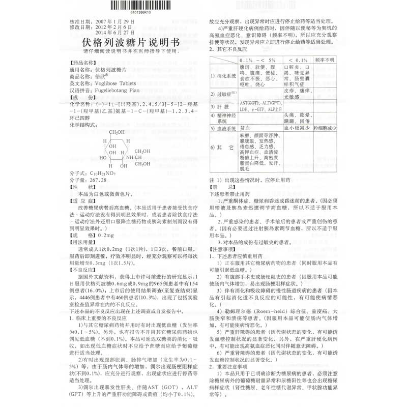 伏格列波糖片(倍欣)包装主图