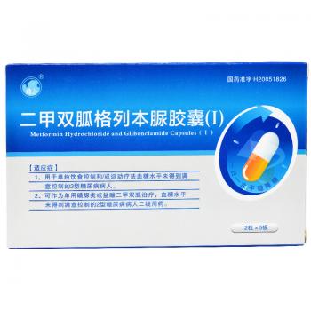 二甲双胍格列本脲胶囊(I)(鹊山)包装主图