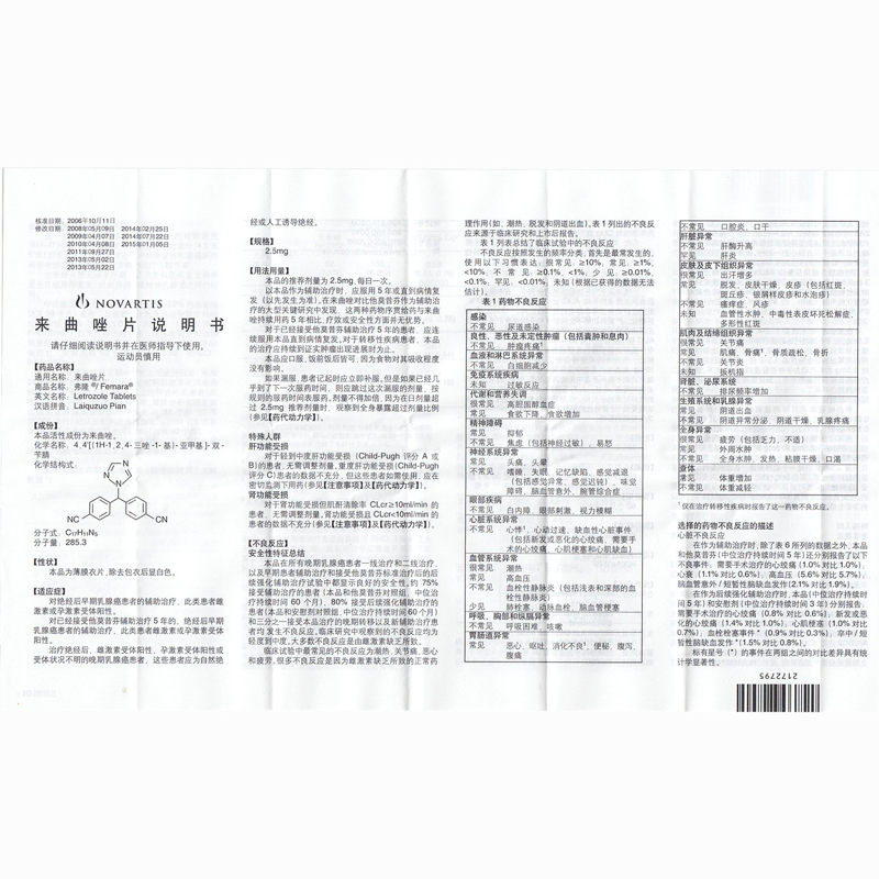 来曲唑片(弗隆)包装主图