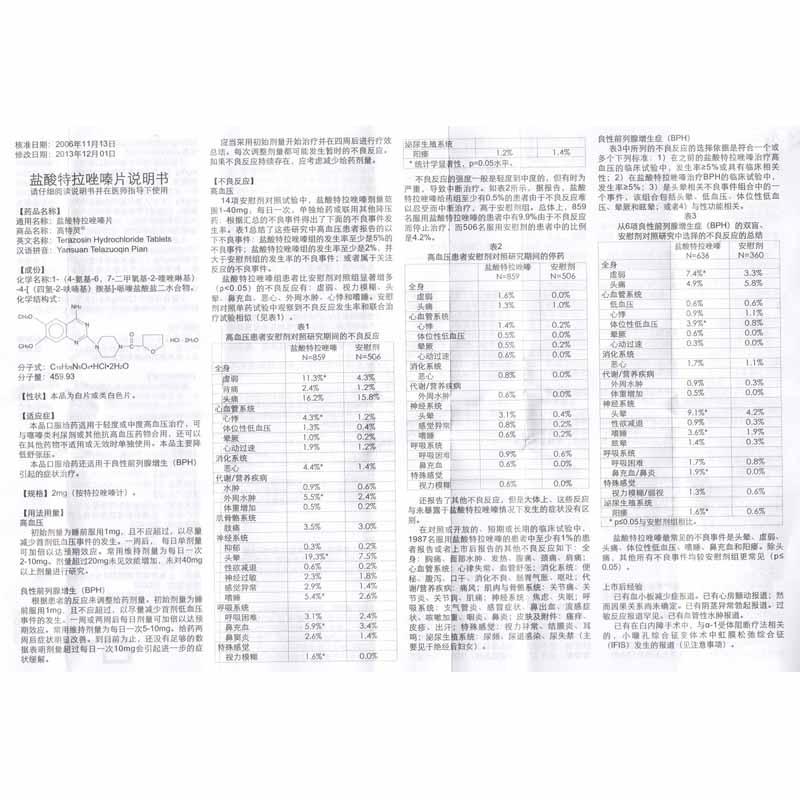 盐酸特拉唑嗪片(高特灵)包装主图