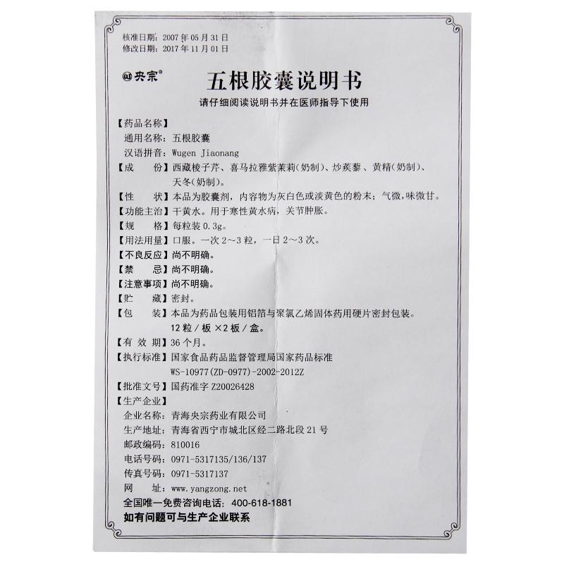 五根胶囊(央宗)包装主图