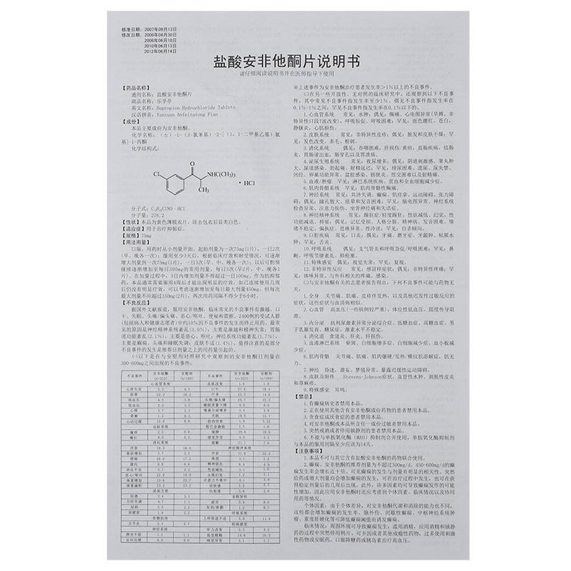 盐酸安非他酮片(乐孚亭)包装主图