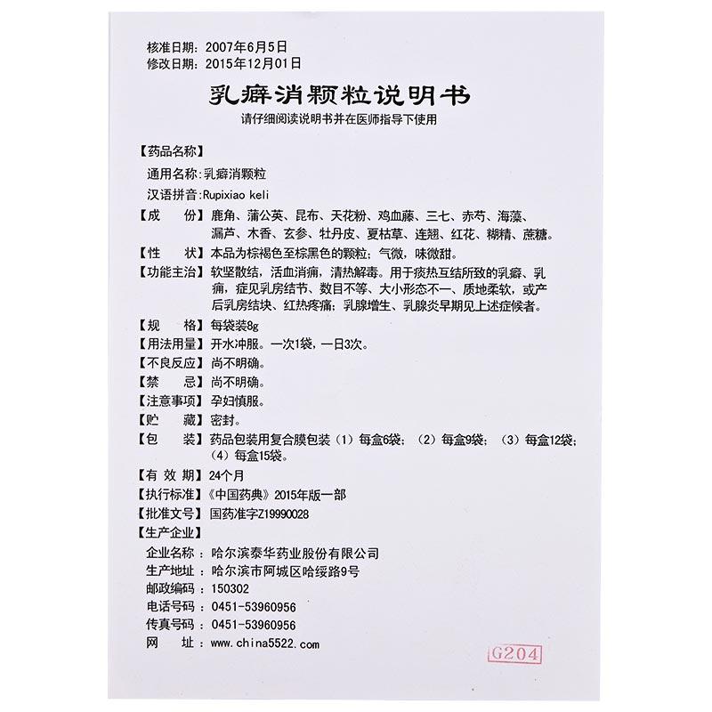 乳癖消颗粒(哈泰华)包装主图