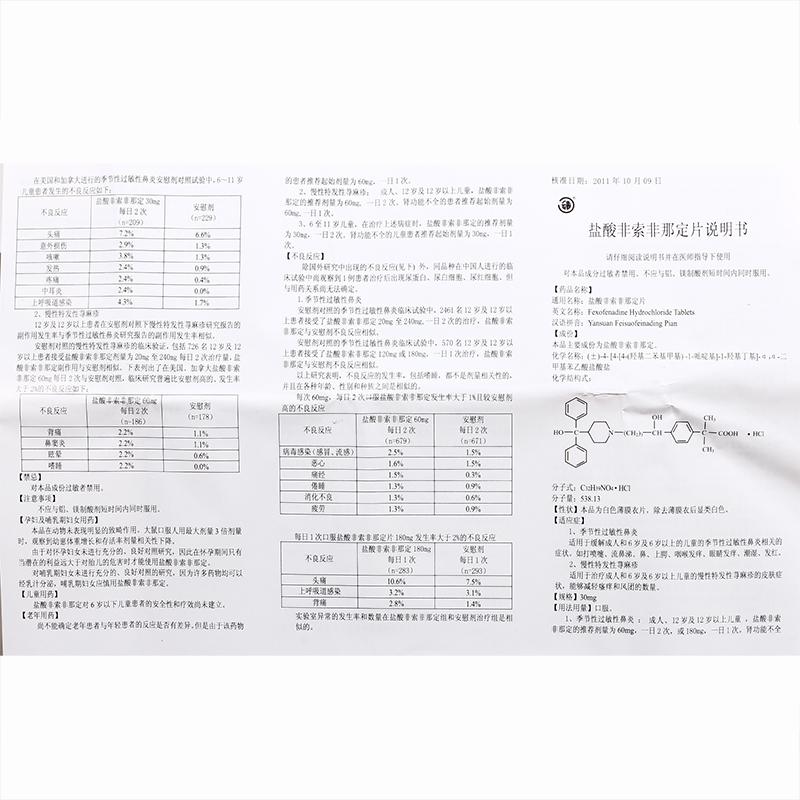 盐酸非索非那定片(云春)包装主图