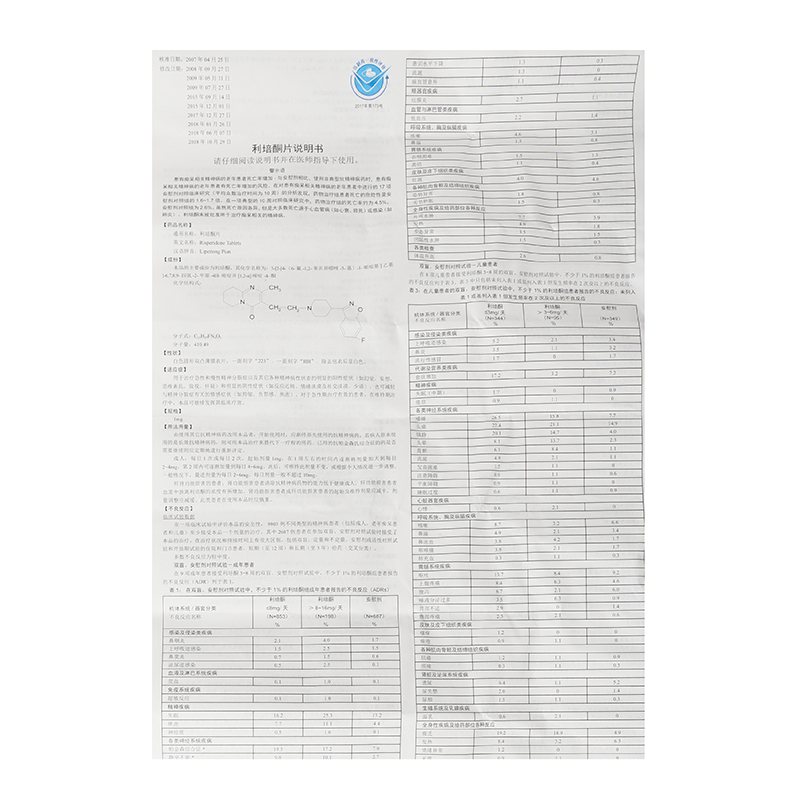 利培酮片(索乐)包装主图