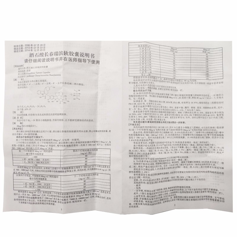 酒石酸长春瑞滨软胶囊(盖诺)包装主图