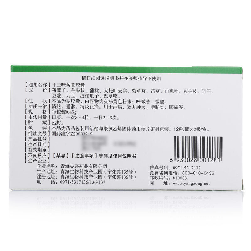 十三味菥蓂胶囊(央宗)包装主图