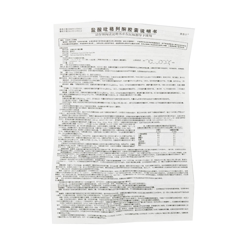 盐酸吡格列酮胶囊(泰洛平)包装主图