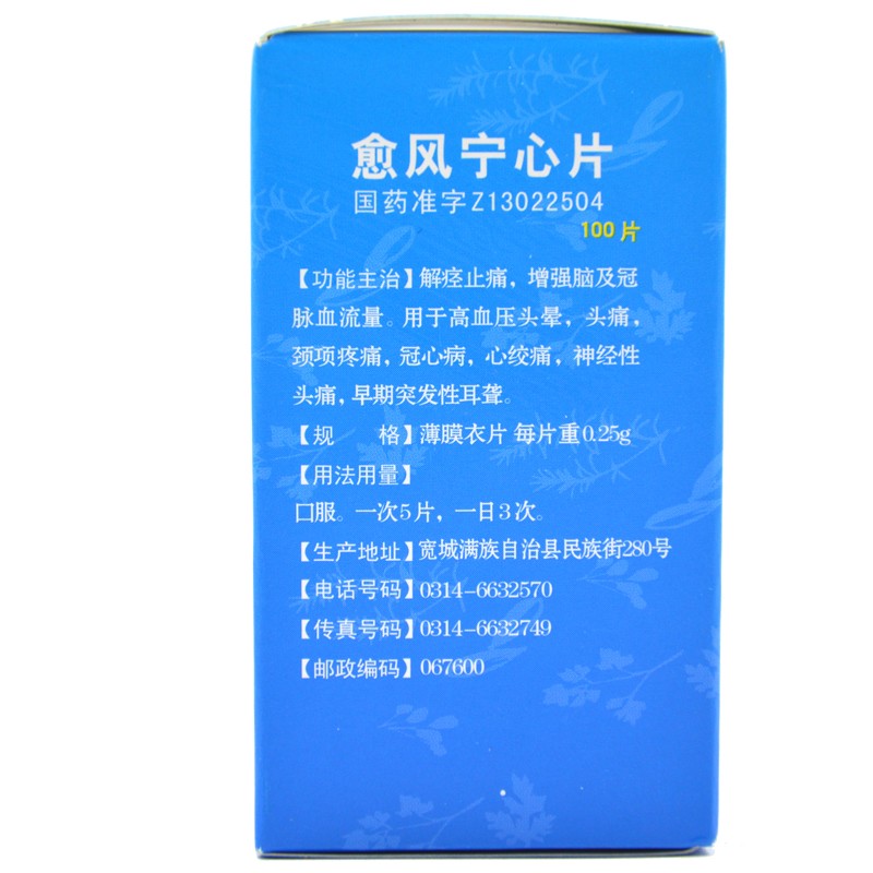 愈风宁心片(燕峰)包装主图